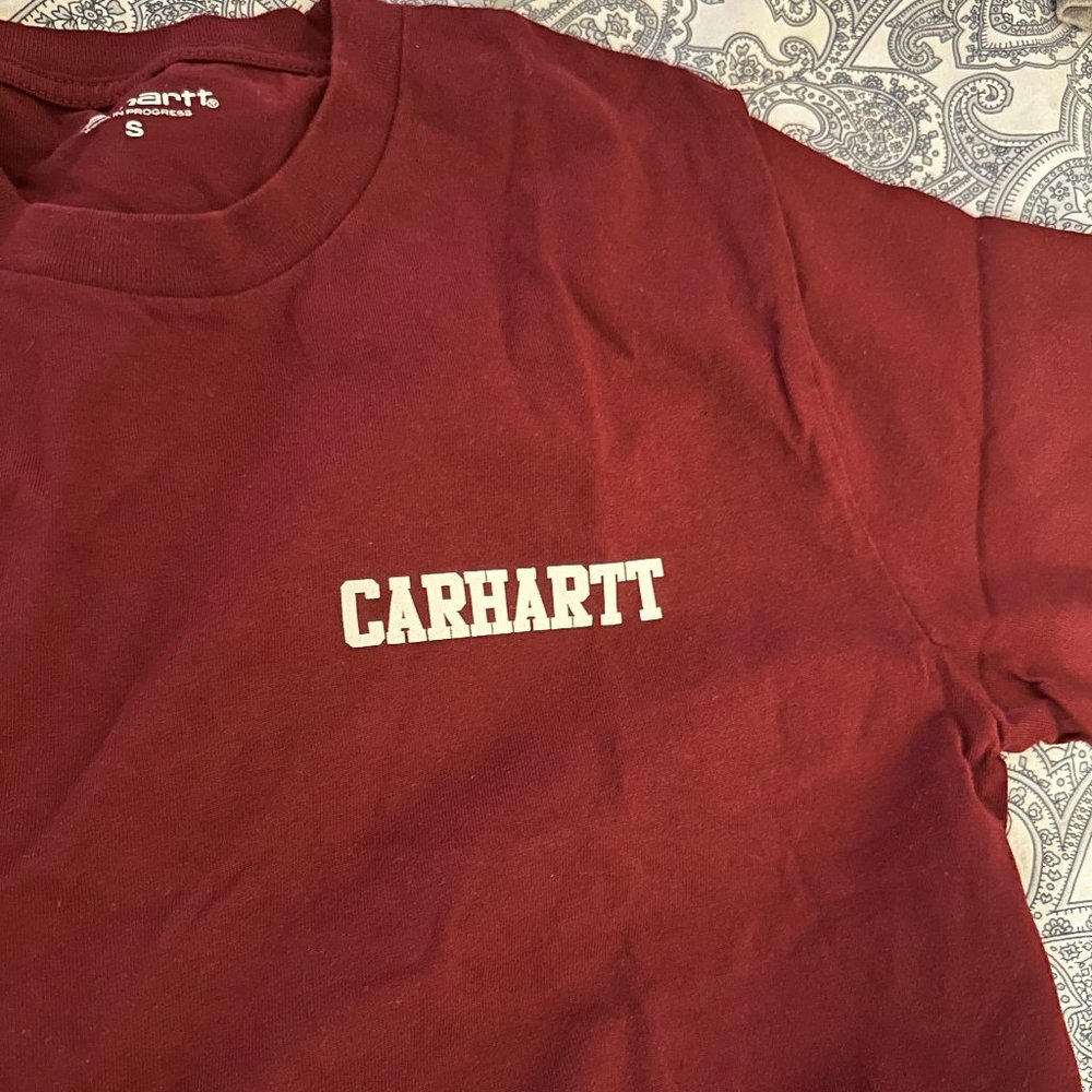 NWOT Carhartt WIP University Script tee sz. Small - Maroon
